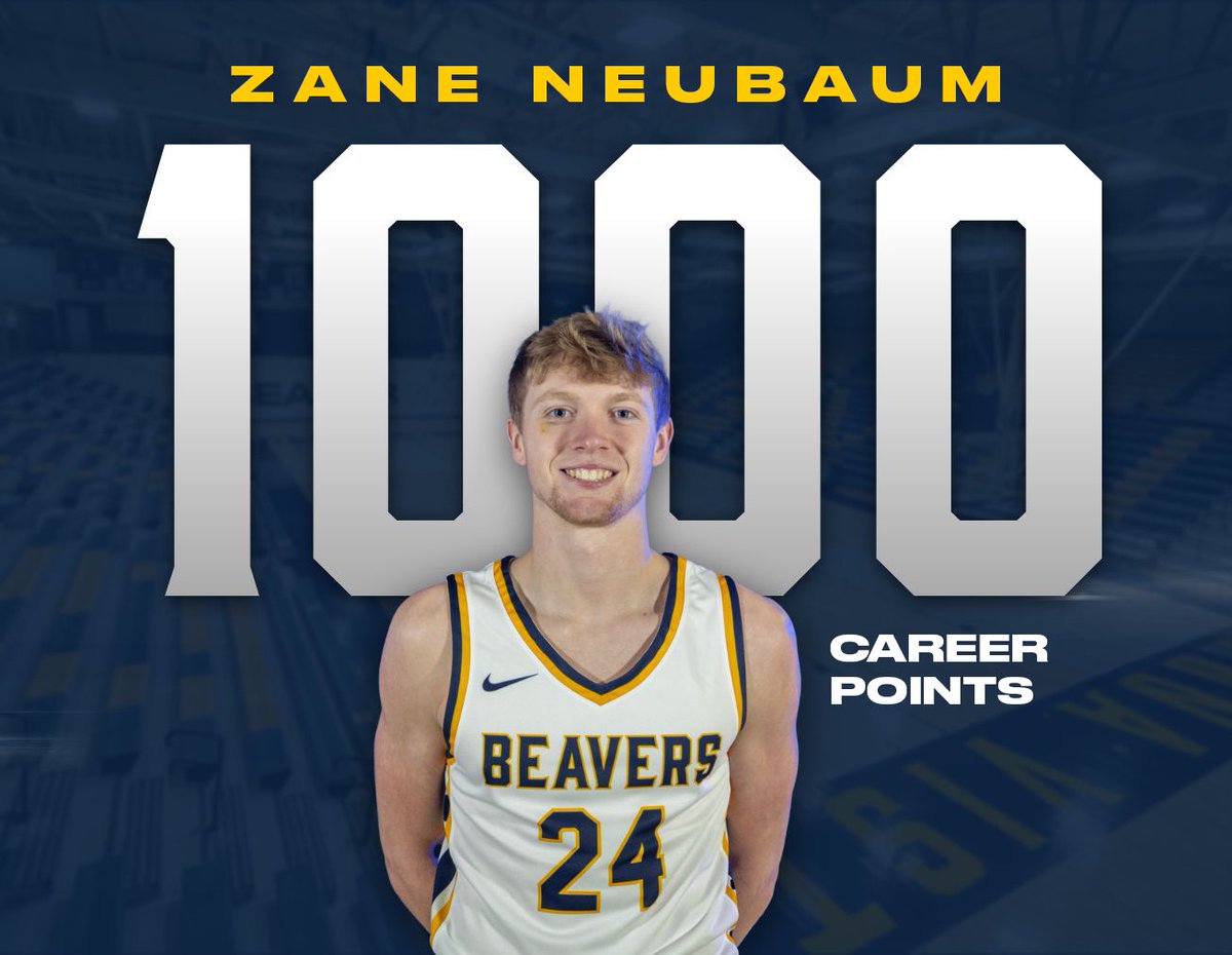 ONE THOUSAND CAREER POINTS! Zane Neubaum sinks a three for <a href="/BVUMBasketball/">BVU Men’s Basketball</a> in the first half against Fontbonne, crossing the 1,000 threshold. Congratulations Zane!  #BeaverNation #d3hoops #BeaversBuild