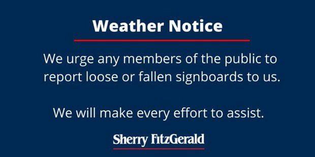 With strong winds hitting the country tonight, if you notice any loose or fallen boards please DM us and we will get our boards team out to the property as soon as possible