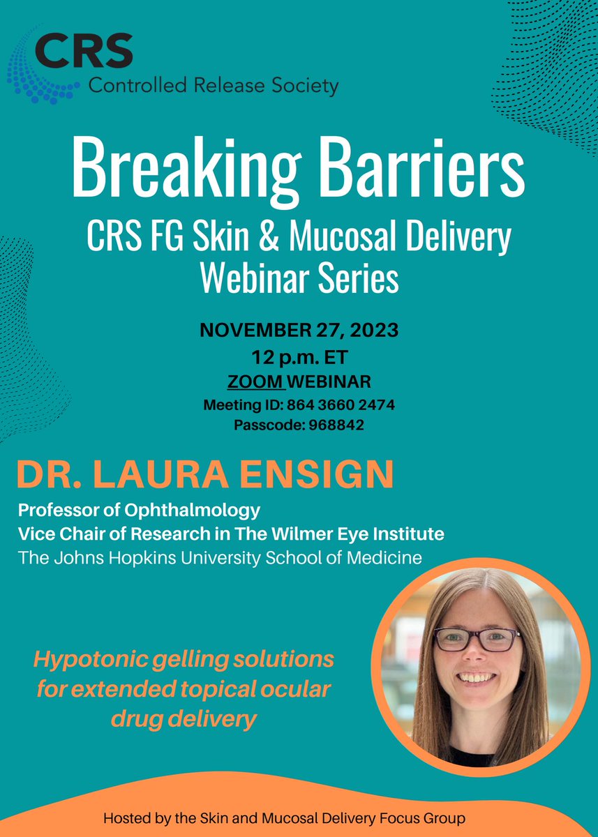 We are thrilled to present our next webinar featuring Dr. @LauraEnsignPhD 👩‍🔬🥼 Hosts: @MatooriSimon and Jill Steinbach-Rankins Join us on November 27 at 12 PM ET via Zoom. Click to join 👇 umontreal.zoom.us/j/86436602474?… Meeting ID: 864 3660 2474 Passcode: 968842