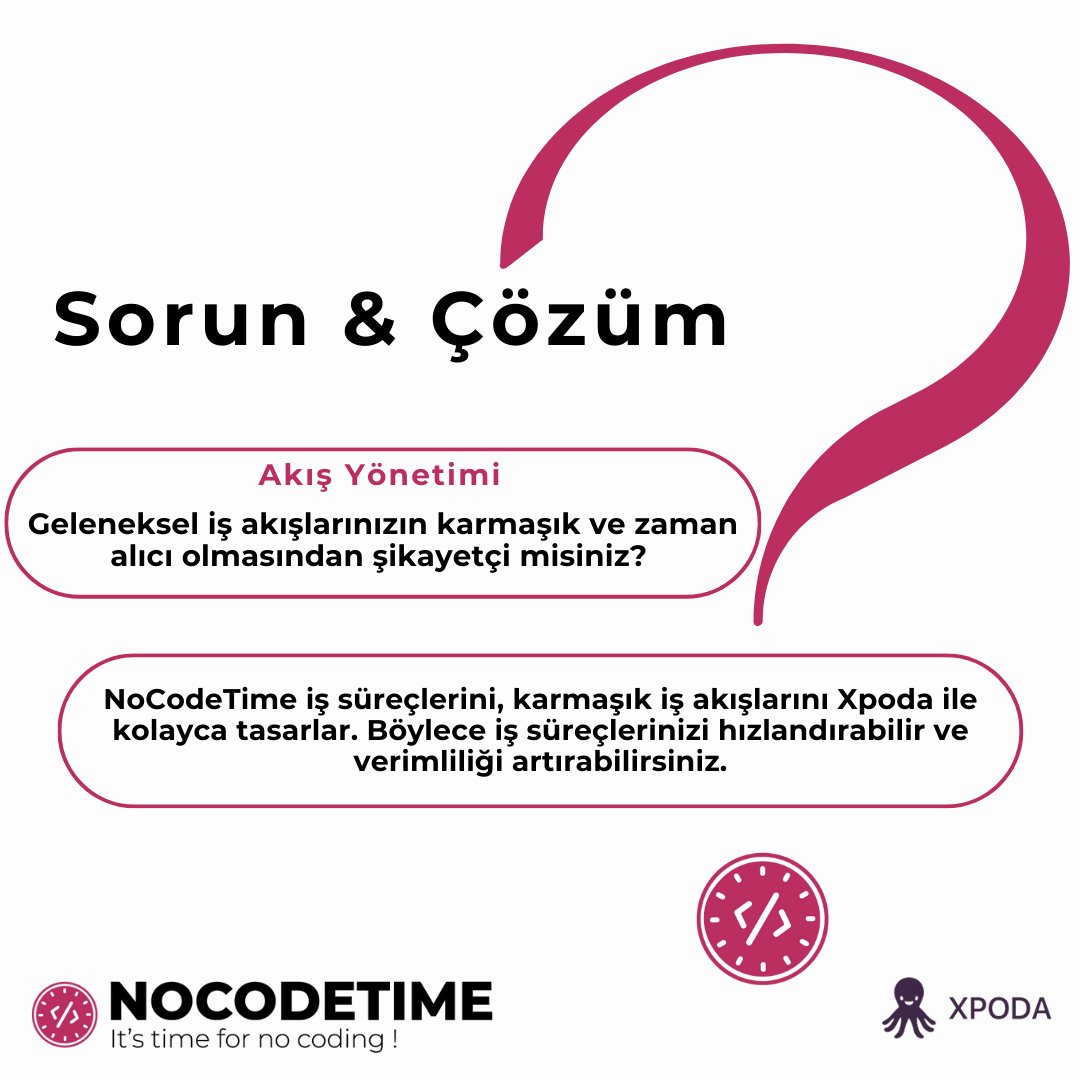 nocodetime's tweet photo. Geleneksel iş akışlarınızın karmaşık ve zaman alıcı olmasından şikayetçi misiniz? NoCodeTime ile iş süreçlerinizi kolayca tasarlayın! Xpoda'nın gücüyle karmaşık iş akışlarınıza pratik çözümler bulun. İşinizi hızlandırın, verimliliği artırın.  #SorunÇözüm #AkışYönetimi #NoCodeTime https://t.co/TrMOQX9euX