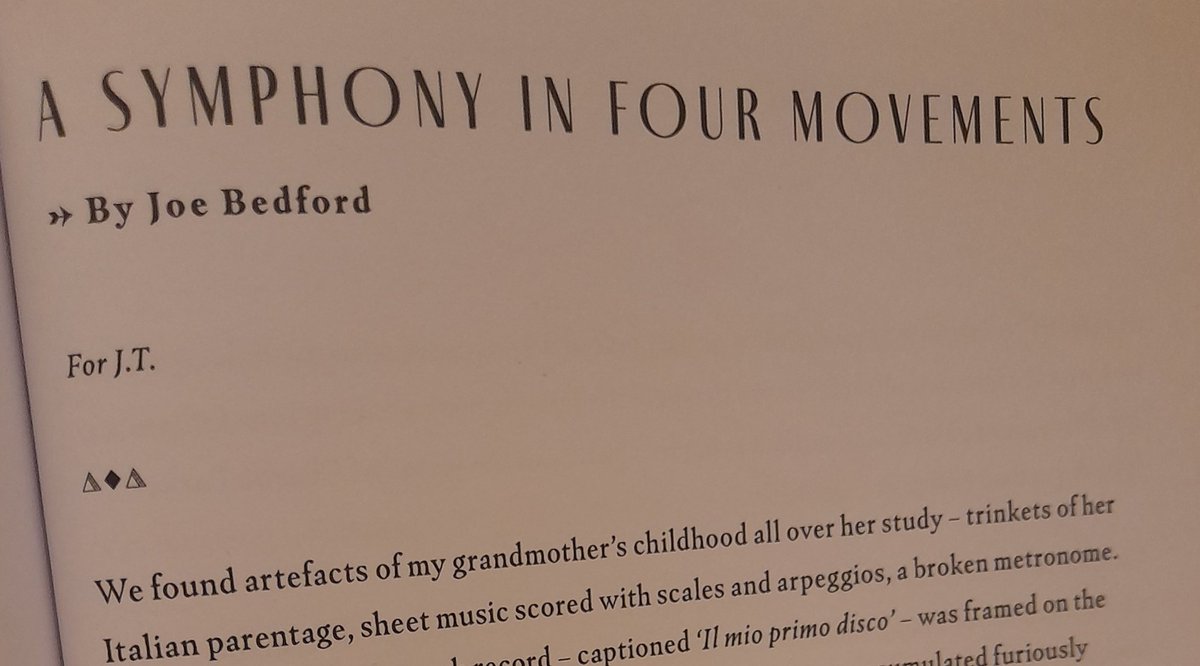 Isn't this lovely? Thank you so much to <a href="/joebedford_uk/">Joe Bedford</a> for the dedication of his weirdly beautiful story, "A Symphony in Four Movements," in the Leicester Literary Review #mademyday <a href="/cwaleicester/">Creative Writing at Leicester</a> <a href="/Timothy_Grayson/">Tim Grayson</a> <a href="/EverybodyReview/">Everybody'sReviewing</a>