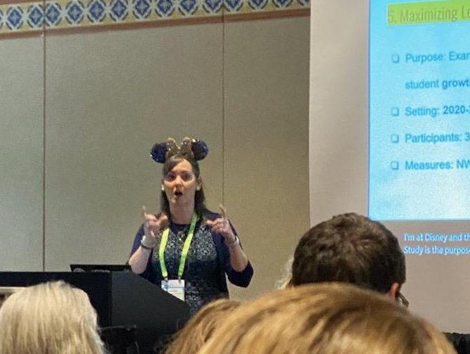 When at Disney, ears are required for presentations ☺️ <a href="/NAGCGIFTED/">NAGC</a> Thanks for being game, @linellislee