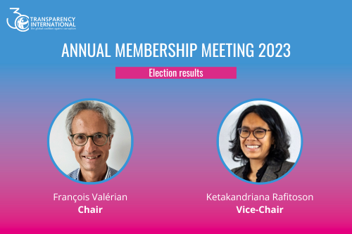 Congratulations @FrancoisValeri3 new Chair of @anticorruption, and to @KeRafitoson the newly elected Vice-chair. It has been an honor for me to serve as Chair of TI as a team with @RuebenLifuka as Vice-Chair.