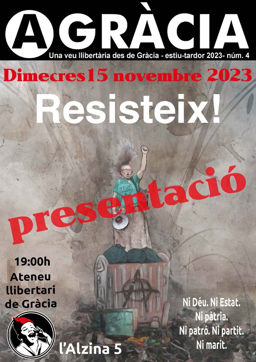 ALLibGracia's tweet photo. 🗓 AGENDA
Dimecres 15/11/23
19h

Presentació de la revista https://t.co/BtBfvh4WZ1