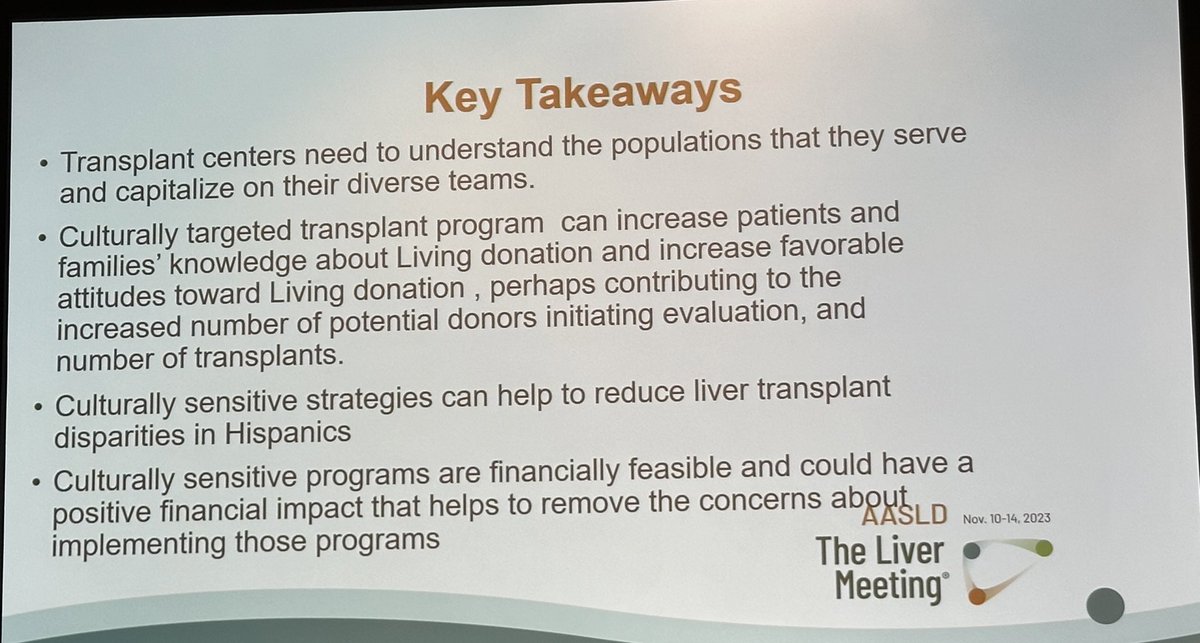 HowardTLeeMD's tweet photo. We all know health disparities are an important issue in our field but what can we do about it ? 

Love this 🔥🔥session at #TLM23  about solutions for health disparities 

🌟speakers: Nadege Gunn, Eileen chin, @kalizhouMD Juan Carlos Caicedo-Ramirez @NM_Transplant 

⭐️moderators: @jlouissaint89  Nazia Qazi
 
@LaurenNephewMD @AASLDtweets #DEI
