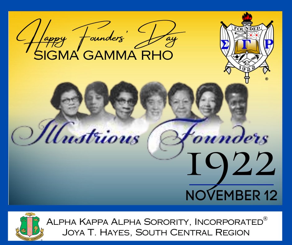 SouthCentralAKA's tweet image. Happy Founders’Day to the ladies of Sigma Gamma Rho Sorority, Incorporated! 💙💛  🐩 #WeareSouthCentral #AKA1908