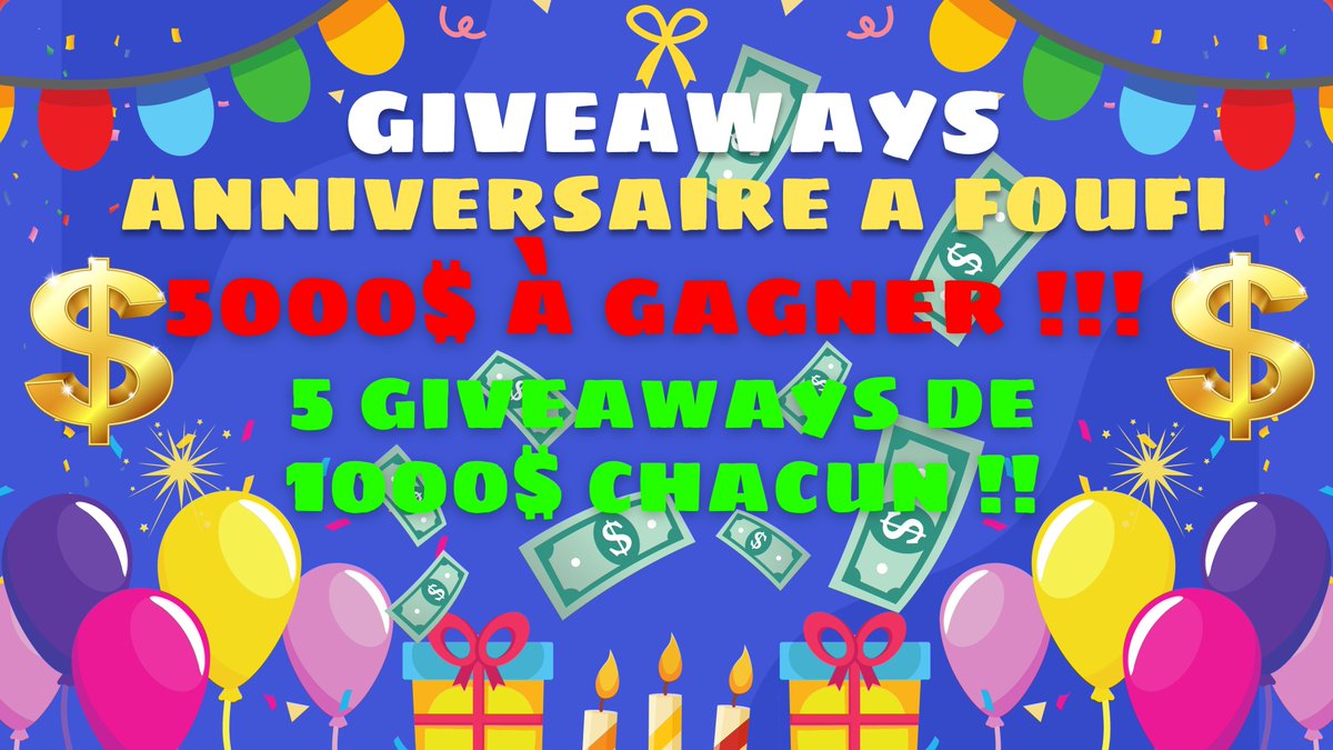 🎉Giveaway n°2 : 2000$/5000$ !!!
🎁Pour fêter mon anniversaire : 5000$ à 50 gagnants (100 $ en bonus de trading chacun) !
💸 Pour participer : 
1️⃣ Suivez moi sur YT : youtube.com/cryptofoufi
2️⃣ RT + LIKE + TAG 1 ami
3️⃣ Inscrit-toi sur Bingx : foufi.com/bingx
💰TAS : 72h