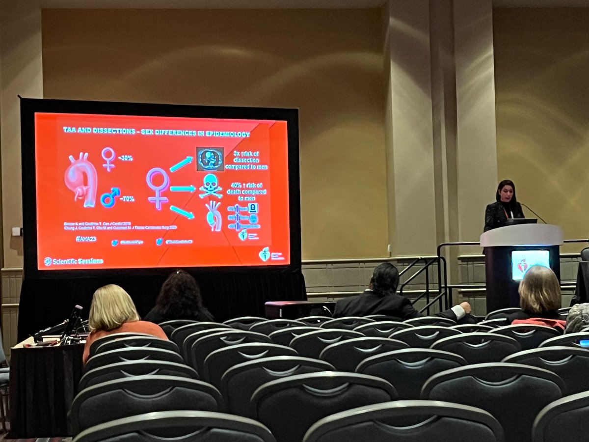 Amélie Paquin (@paquin_amelie) on Twitter photo Sex differences in thoracic aortic diseases by <a href="/thaiscoutinhoCV/">Thais Coutinho</a> at #AHA2023: Lower prevalence but higher risk of dissection and higher risk of death in 🚺. Sex differences in thoracic aortic diseases by <a href="/thaiscoutinhoCV/">Thais Coutinho</a> at #AHA2023: Lower prevalence but higher risk of dissection and higher risk of death in 🚺.