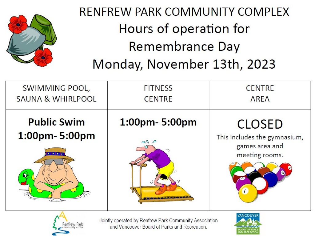 Please note our adjusted hours during this long weekend. renfrewcc.com/2023/11/12/rem…