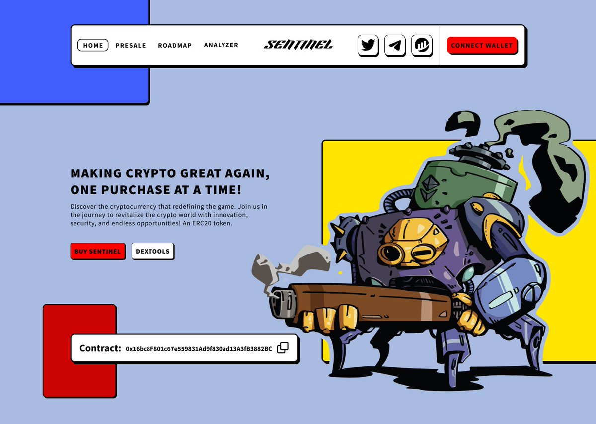 Our Bots are now token gated. Own 0.05% of supply (2500 $SNTNL) to be able to access our two bots!

Whale Tracker: t.me/SentinelWallet…

Monitor/Analyze: t.me/SentinelMonito…