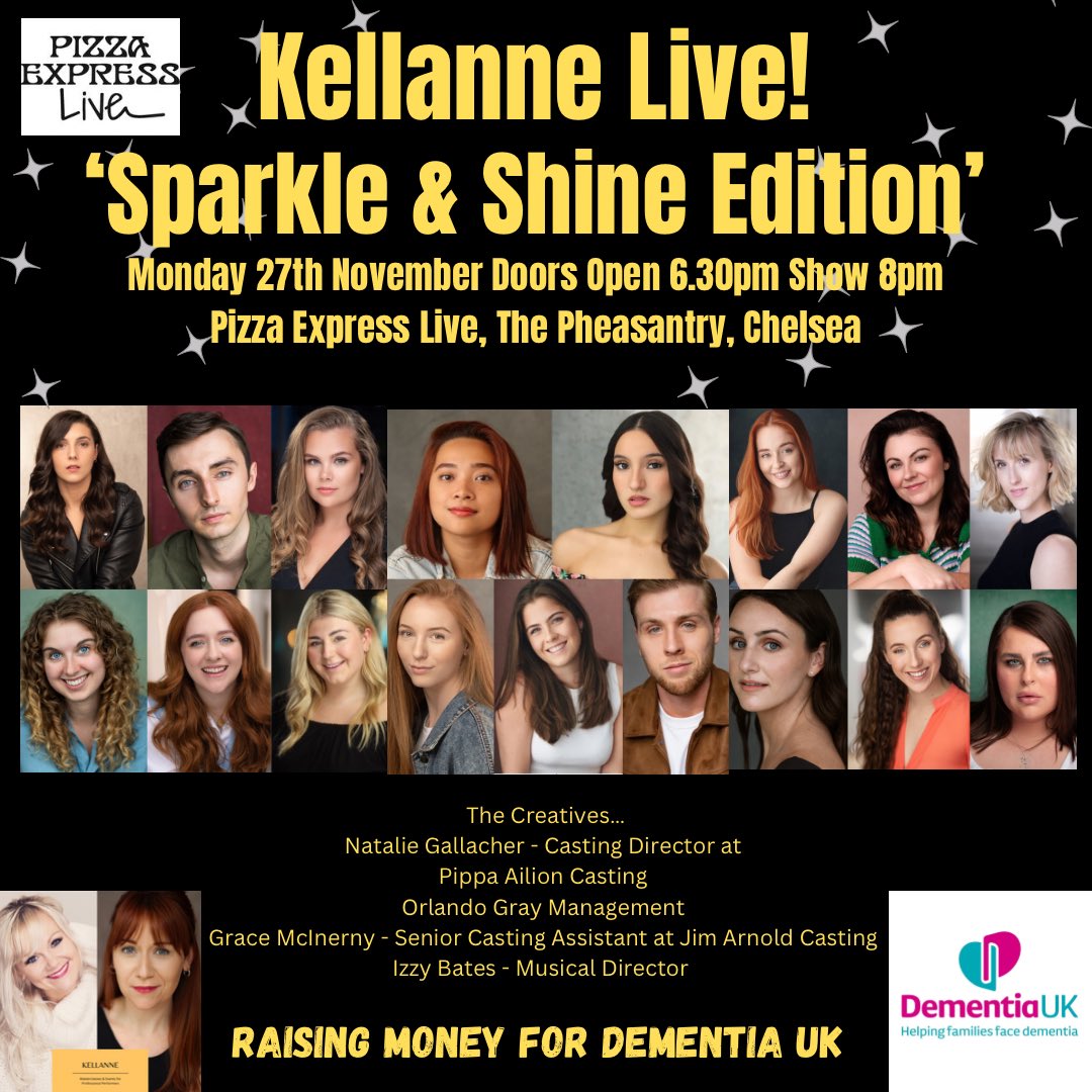 Only 2 weeks to go…

Kellanne Live! ‘Sparkle &amp; Shine Edition’
<a href="/pizzajazzclub/">PizzaExpress Live</a> The Pheasantry, Chelsea
Monday 27th November 

Raising money for <a href="/DementiaUK/">Dementia UK</a> 

We can’t wait to see you all soon 💛

pizzaexpresslive.com/whats-on/kella…