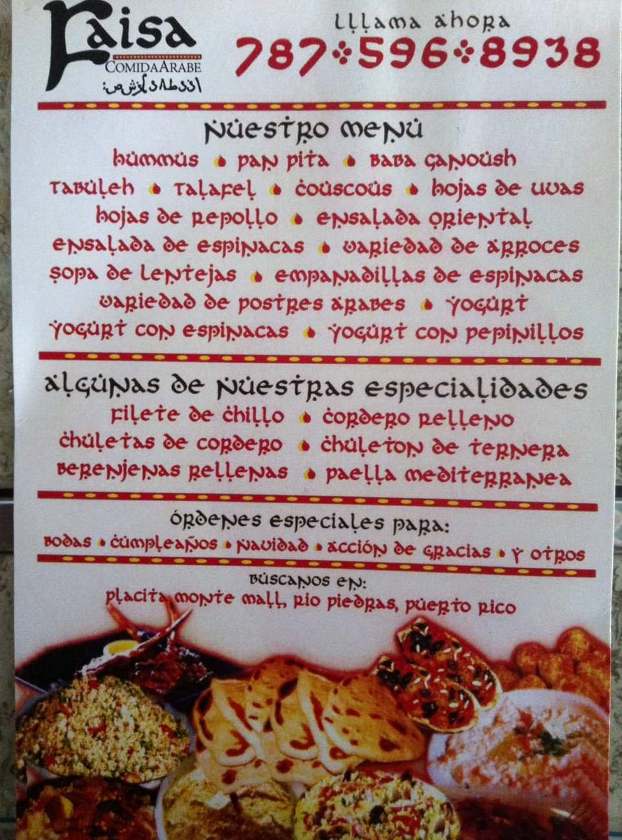IngenioMediaPR's tweet photo. En la calle del Monte Mall por la entrada de Pueblo hay una familia libanesa que vende comida árabe sabrosísima. La carne de codero espectacular!
#YUM
#Faisa.
#QueNoTeVeaBraulio https://t.co/D7aeuJmx0Z
