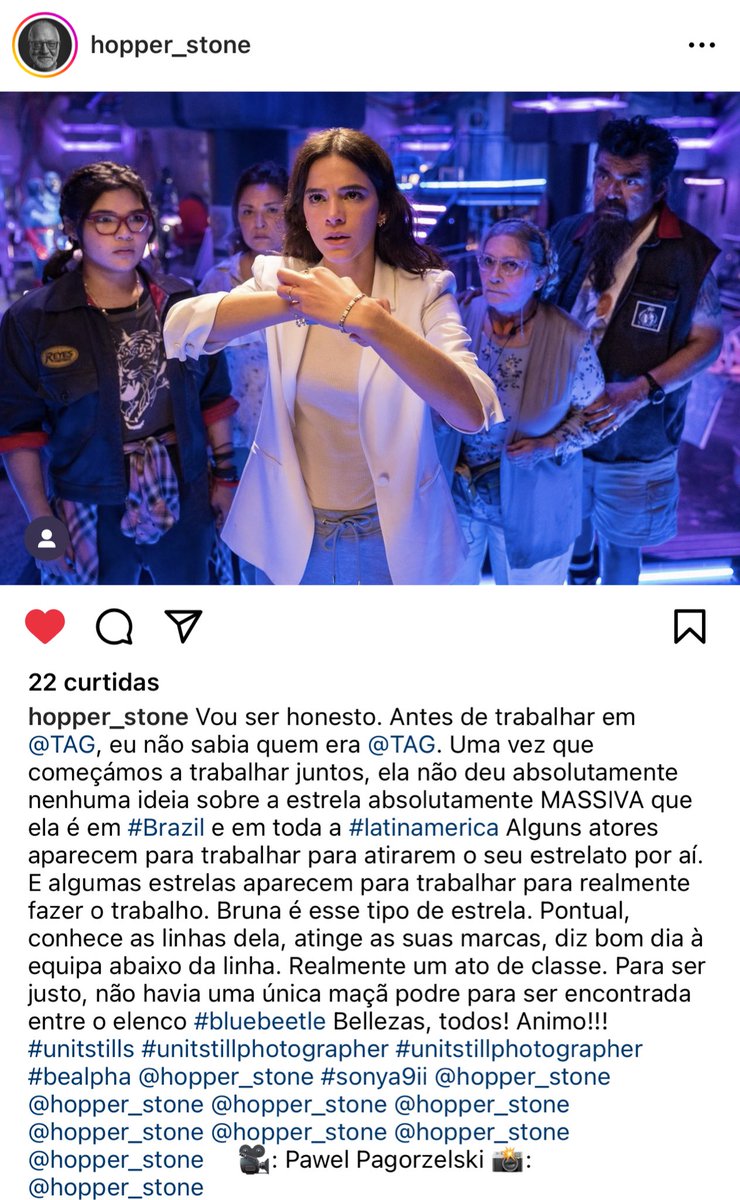 Acomet_'s tweet photo. O Fotógrafo de Blue Beetle e de Estrelas além do tempo falando sobre trabalhar com a Bruna 🫶🏻 https://t.co/NJThOLRush