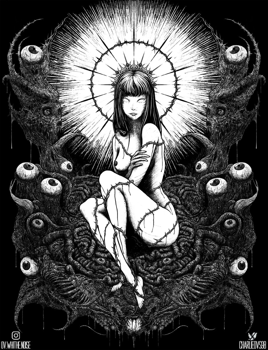 hice dibujo de Tomie rollo esquizo a ver si os mola