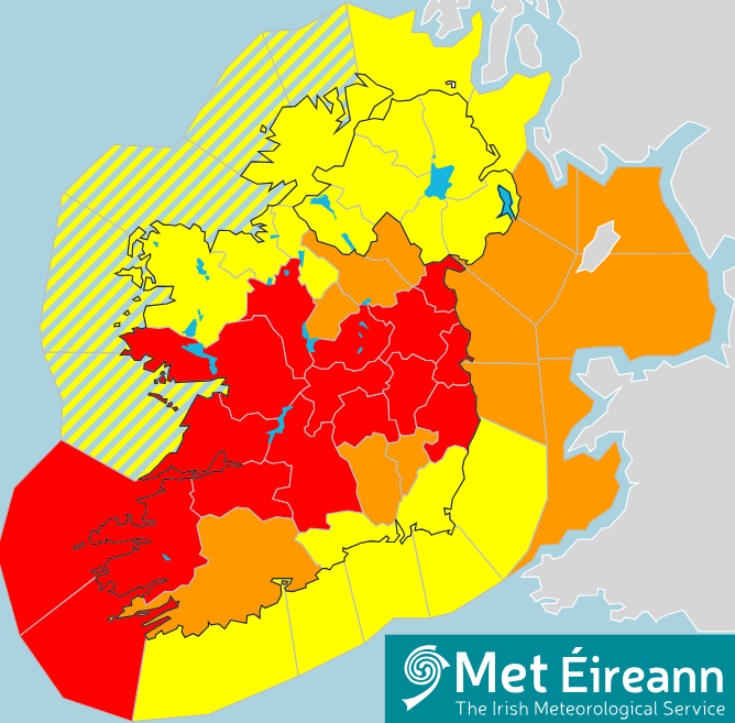 🚨 STATUS RED WARNING FOR KERRY

2:00am to 5:00am on Monday

Possible impacts:

- Damage to exposed and vulnerable structures
- Disruption to services and transport
- Significant power outages
- Fallen trees/branches

DO NOT TRAVEL DURING RED WARNING