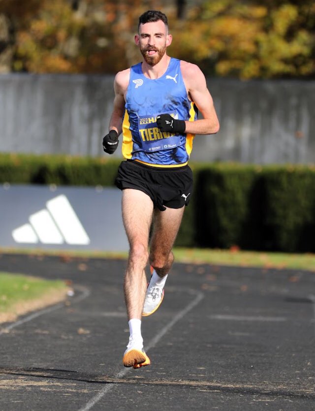 Very good race today for Pat Tiernan of @PUMAElite_ at #BAAHalf. He broke away from the main chase pack and powered to second place alone in 61:56 in near-freezing comditions (cc: @AthsAust)