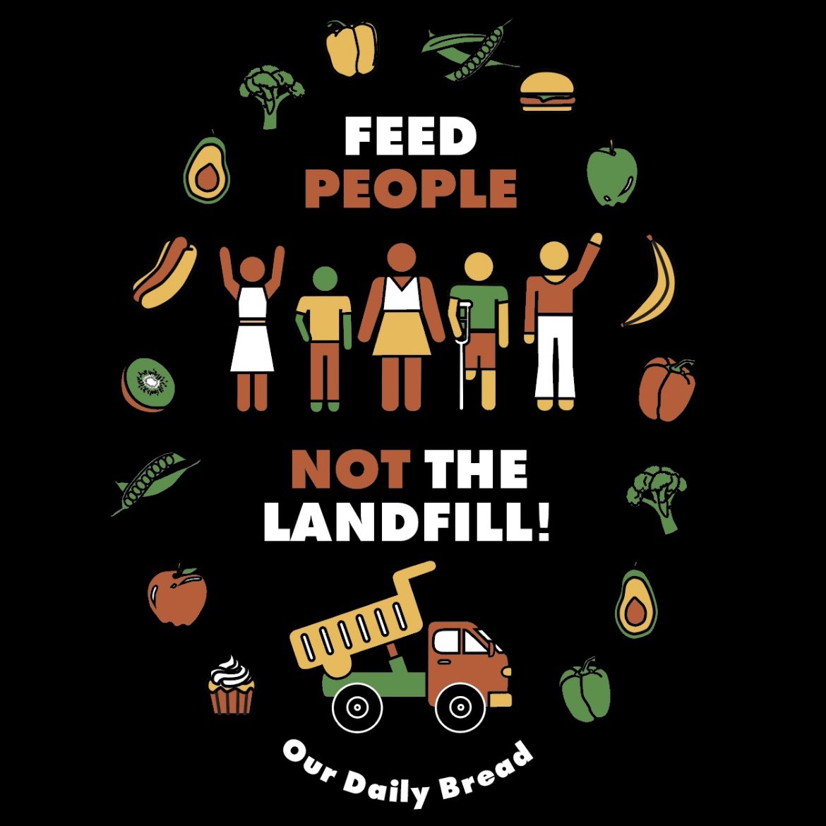 Did you know every bite of the food we serve is rescued or donated? With your help, we can continue to feed people, not the landfill!

Snag our new shirt (design below) when you raise or donate $100+! Let’s fight hunger and food waste together: bit.ly/bread4bread2023