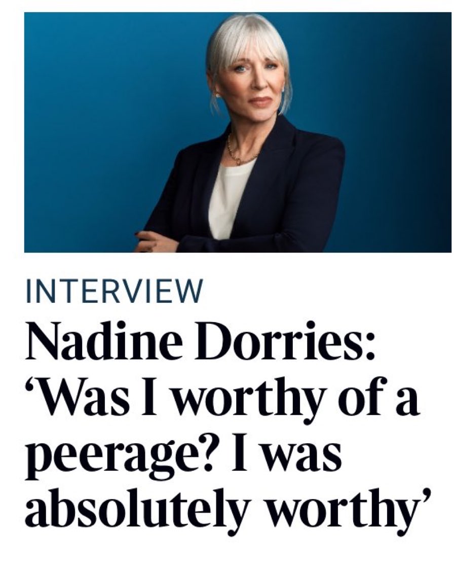 Of course you were Nadine! You are elegant, graceful, sophisticated, and totally not dense at all. Your novels are like the works of Leonardo Da Vinci, or maybe Elmo, and your hair! It doesn’t look like a soggy mop at all. #theplot #ToriesOut493 #GeneralElectionNow