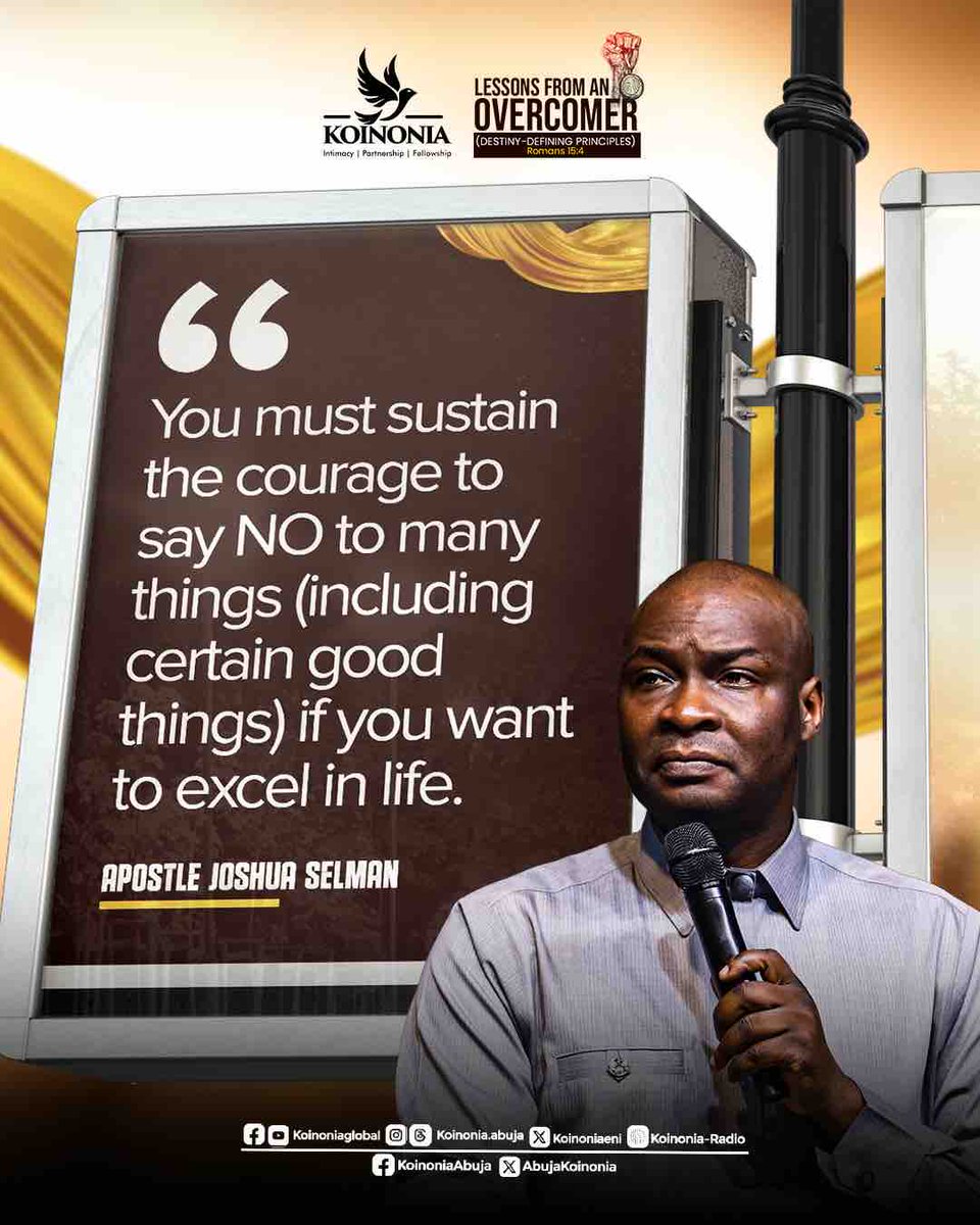 koinoniaeni's tweet image. #ApostleJoshuaSelman
#LessonsFromAnOvercomer
#DestinyDefiningPrinciples
#KoinoniaAbuja 
#KoinoniaGlobal