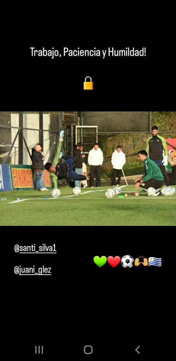 Trabajo, Paciencia y Humildad! 
Santiago Silva y Juan Gonzalez. 
🔒⚽️🙌🇺🇾💚❤