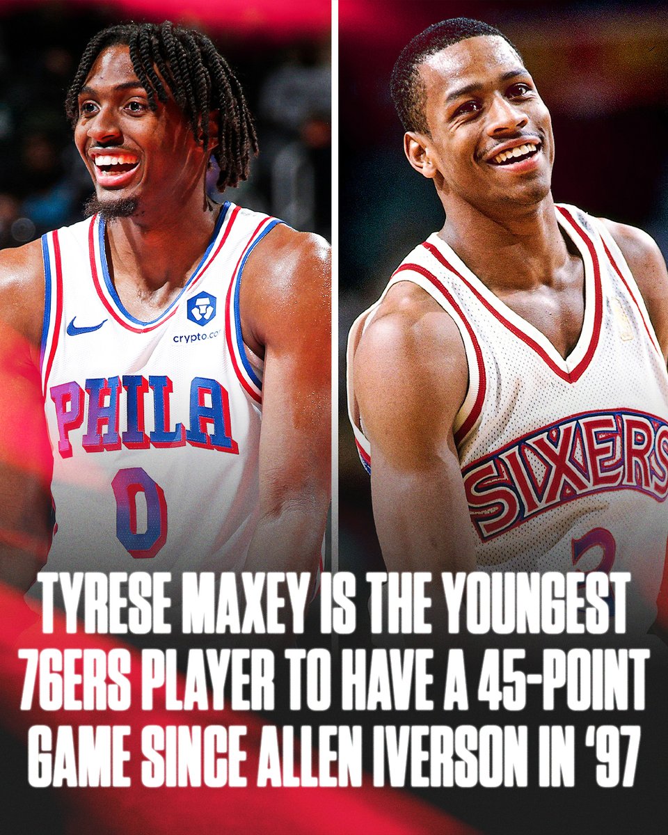 Tyrese Maxey’s first career 50-piece put him in some ELITE @sixers' company 🤩