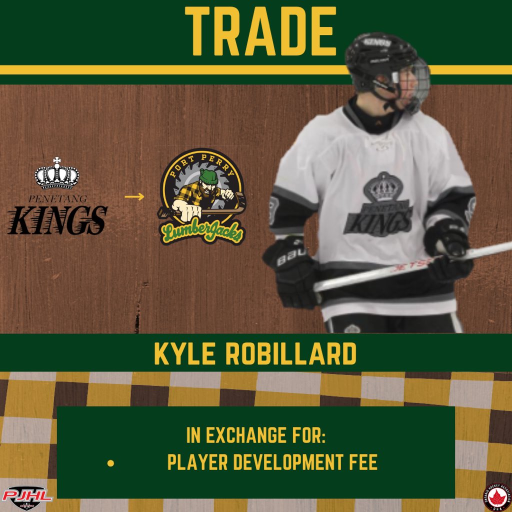 🚨TRADE🚨

We are proud to announce the acquisition of forward Kyle Robillard from the Penetang Kings.

In 2023-2024 season Robillard hard 21 points in 33 games for the Kings.

Welcome to Port Perry!