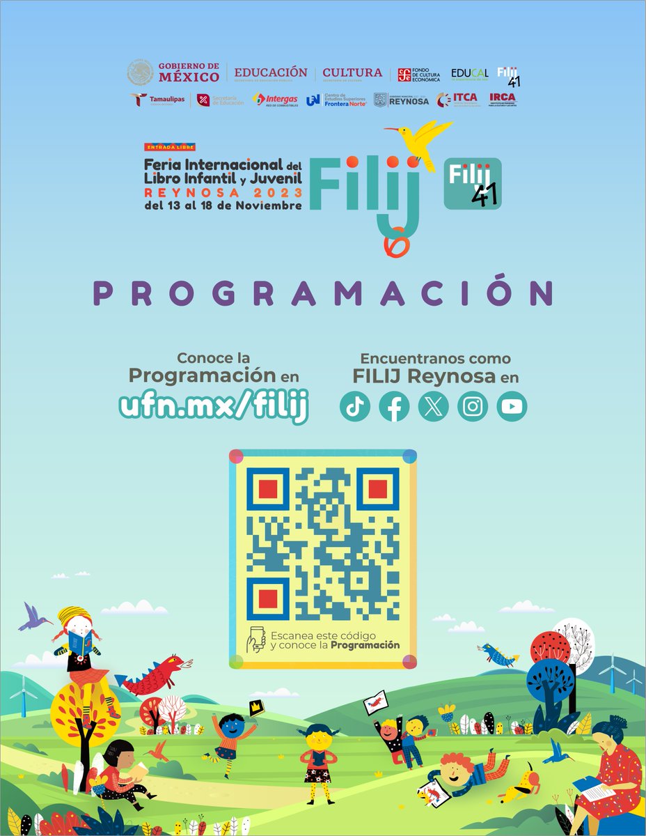 🎉📖🥳 Conoce la programación de la 6ta. FILIJ Reynosa en ufn.mx/filij/ #FILIJReynosa6 #FILIJReynosa #FILIJ #Reynosa #Programación