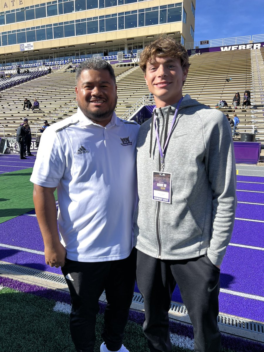 What a game @weberstatefb!! Had an awesome day cheering on the Wildcats. Thank you @Tana_Vea and @d_fiefia for taking time to visit with me and the words of advice. Can’t wait til my next visit. Go Wildcats!! @mmental7