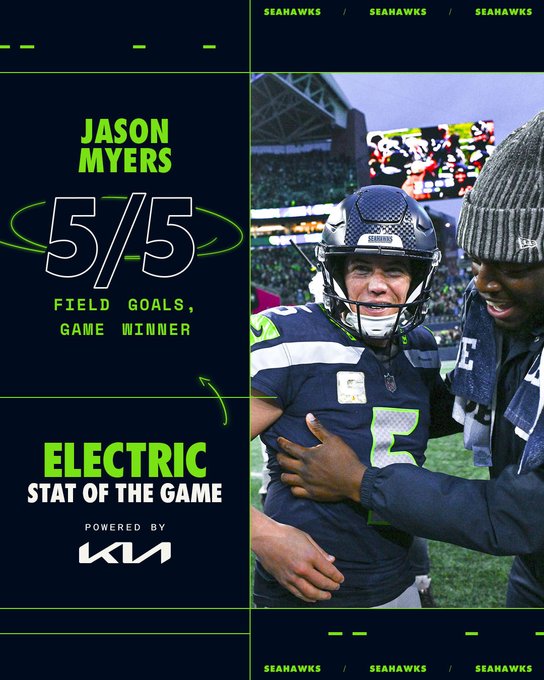 Jason Myers was 5/5 today.