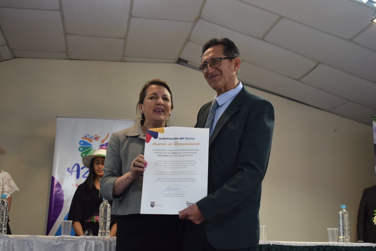 📜Sesión solemne para conmemorar los 203 años de parroquialización de #Jima, perteneciente al cantón Sígsig.