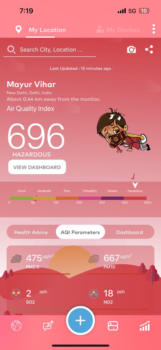 eshan_raj's tweet photo. 7:25AM This time, the sole reason is #crackers. Who is to blame now? 
⁦@CPCB_OFFICIAL⁩ #delhipollution https://t.co/28JpbVEddl