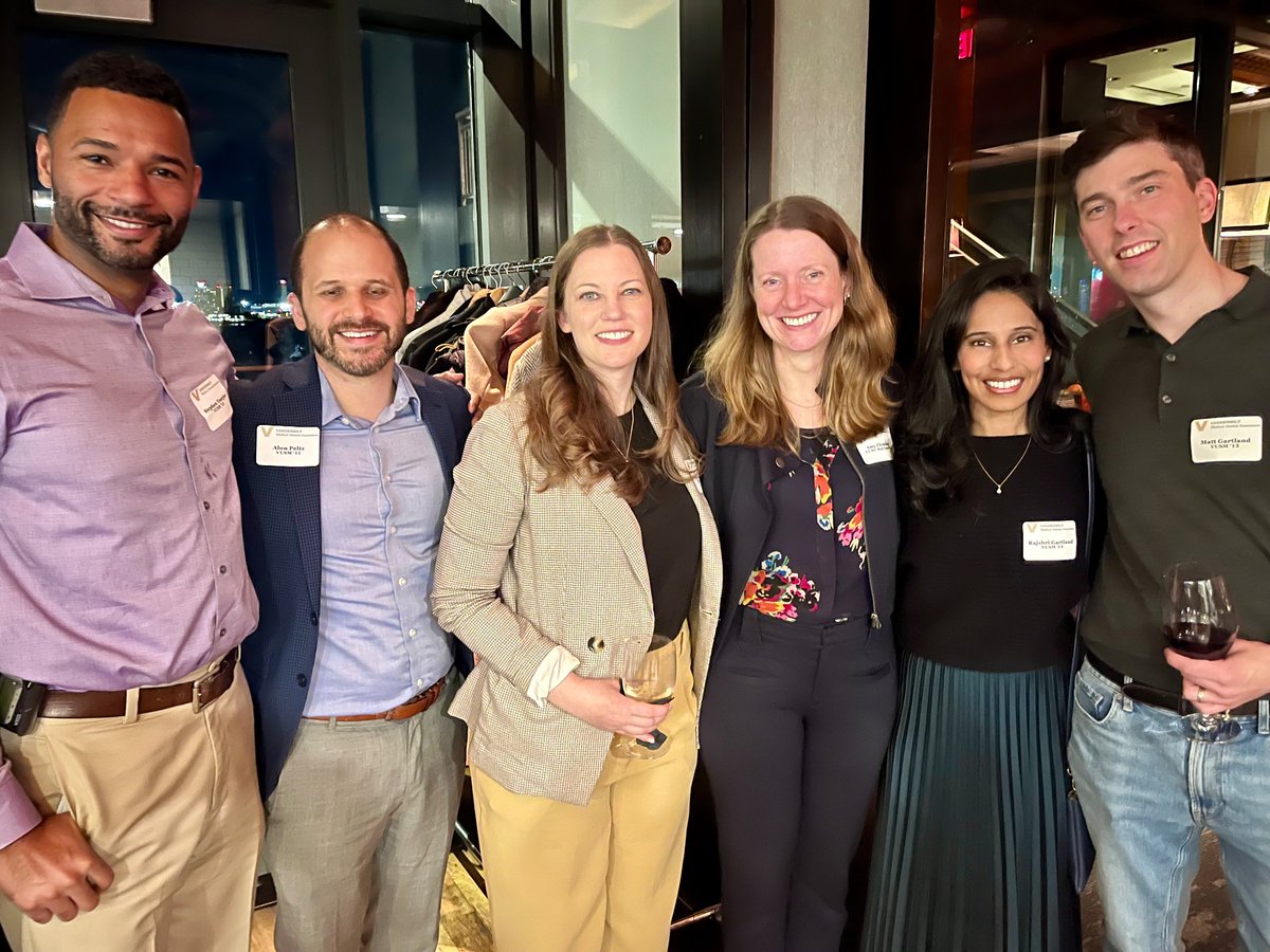 forever indebted to colleagues and mentors from @VUmedicine. alumni event in boston featuring og gabbe college mentor and student affairs dean @AmyEFleming