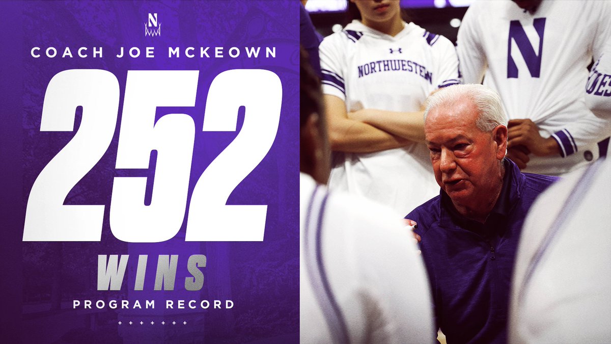 16 seasons 252 victories @Joe_McKeown750 is now the WINNINGEST head coach in Northwestern basketball history 👏