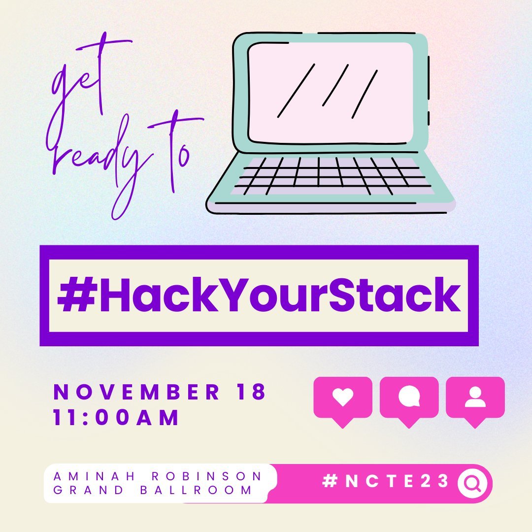 MrAleoSays's tweet photo. Stoked to #HackYourStack @ #NCTE23 with some of my favorite collaborators & #literacies scholars! In addition to a fun/informative roundtable featuring @Nicole_Mirra, we're also excited to share our crowdsourced platform of multimodal mentor texts, research, & resources. Join us! https://t.co/n5lu2BXeOA