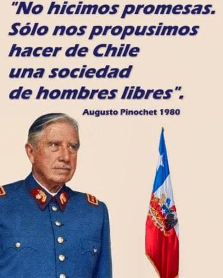 Capitan General Su Excelencia Presidente de la República 
Augusto José Ramón Pinochet Ugarte
#PadreDeLaPatria 
#GraciasGeneral