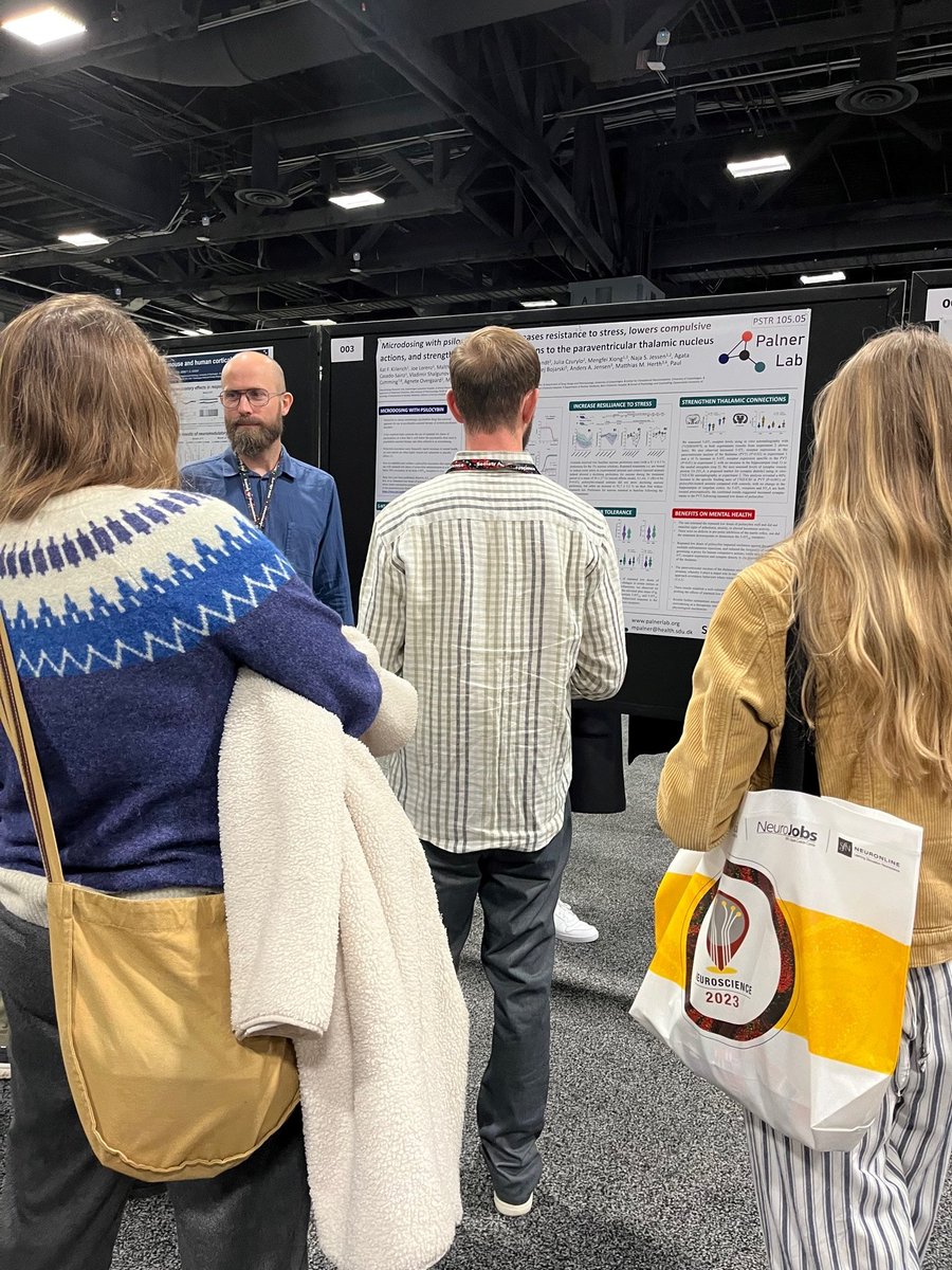 naddenmark's tweet photo. Inspiring day at #SfN2023 with interesting posters presented by NAD community members and minisymposium by @BellarditaC! Don't forget to visit the #neuroscieneacademydenmark booth no. 3328 in the exhibition area. https://t.co/o0jdv2XKG3