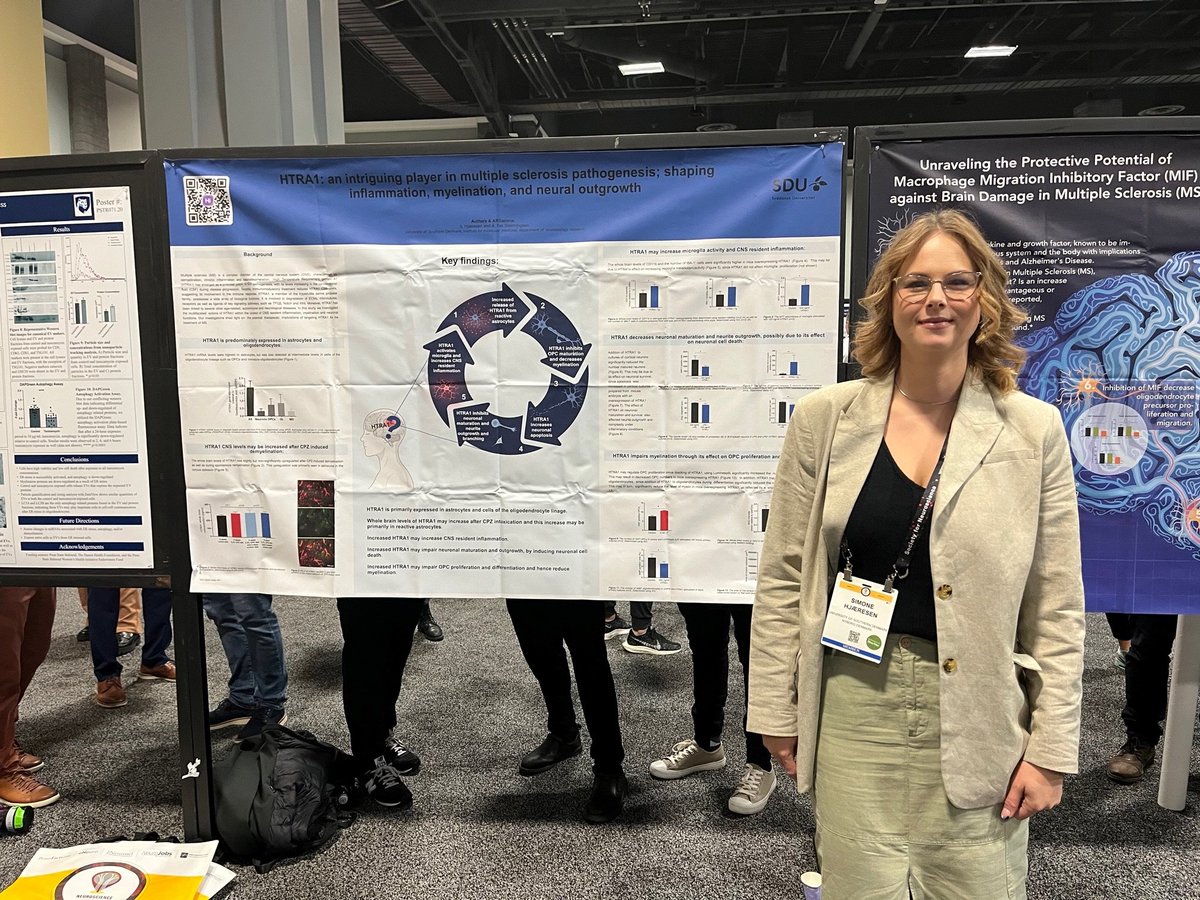 naddenmark's tweet photo. Inspiring day at #SfN2023 with interesting posters presented by NAD community members and minisymposium by @BellarditaC! Don't forget to visit the #neuroscieneacademydenmark booth no. 3328 in the exhibition area. https://t.co/o0jdv2XKG3