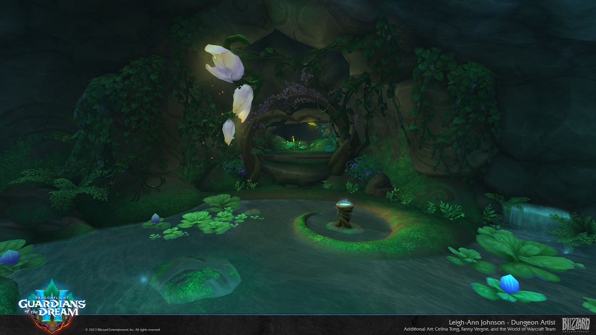 Working on Guardians of the Dream felt like things came full circle since druids &amp; the Emerald Dream are what drew me into WoW in the first place. Getting to contribute to this patch was a ✨dream✨😊

💚Here is an area I worked on for the 10.2 patch.
artstation.com/artwork/rJyNoL