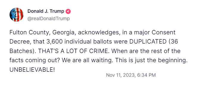 Yesterday @realDonaldTrump mentioned duplicated batches in Fulton County 2020. These were duplicated (fake) batches of ballots included in the official hand count totals. I submitted fraud complaints concerning these fake duplicates to CISA (DHS) and the GA AG in 2021/22. 👇