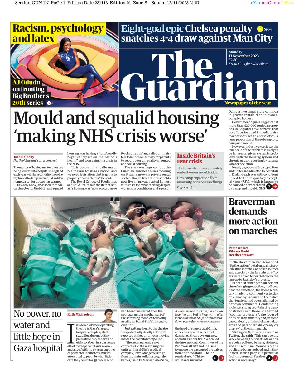 hendopolis's tweet photo. THE GUARDIAN: Mould and squalid housing ‘making NHS crisis worse’ #TomorrowsPapersToday https://t.co/4IARKygbp1