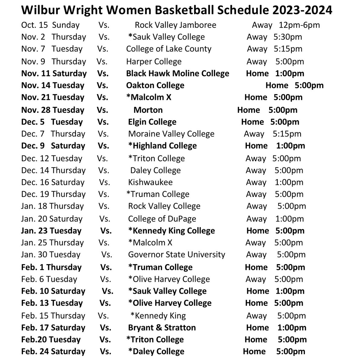 Official Schedule 🐏🏀