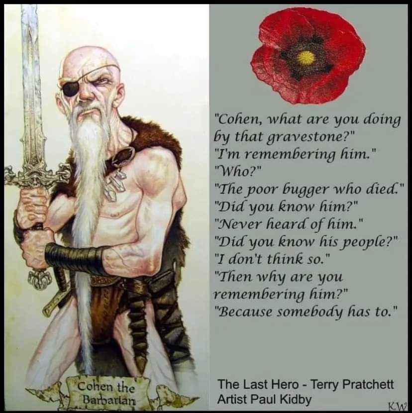 @rhipratchett's old man just got things, didn't he? #TerryPratchett #RemembranceSunday