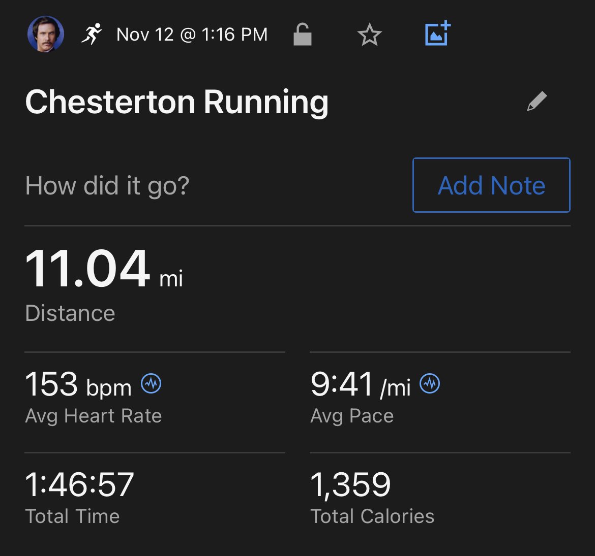 Tomjonezen's tweet photo. I was going to run a half marathon today, but I slept in, and then this is the best I could muster. Lol. https://t.co/VGS1eaaDgn