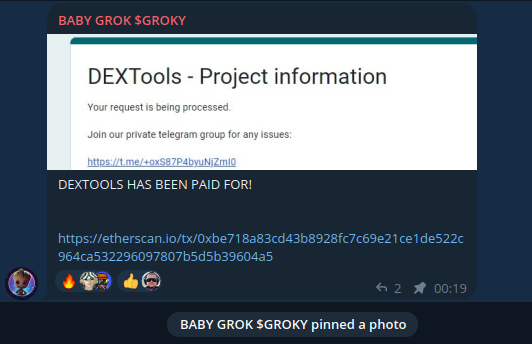 BabyGrokERC20's tweet photo. Baby Grok dev based. 
Gives $GROKY the tools I need to push to and follow in my father's footsteps, aiming for the stars in the crypto world.

@DEXToolsApp wen update? https://t.co/1YL0r0djAH