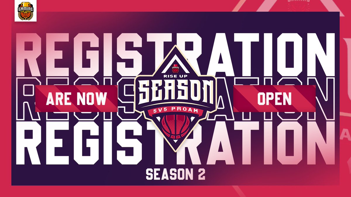 🏀RISE UP SEASON 2🏀

📋• REGISTRATION: thegcl.gg/riseup/

🏷️• $50 FEE UNTIL NOV 18TH

📊• STATS TRACKED &amp; LEADERBOARDS

🏀• OPEN TOURNAMENT &amp; PLAYOFFS

🎬• STREAM RETWEETS

💻• MEDIA COVERAGE

👾• DISCORD DISCORD.GG/GCL

DM @Freezie2KTV for more info!!