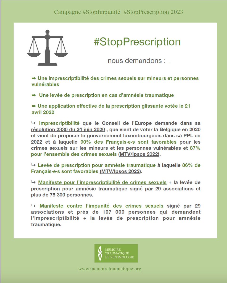 #StopPrescription #StopImpunité #Imprescriptibilité #PasdeJusticePasdePaix