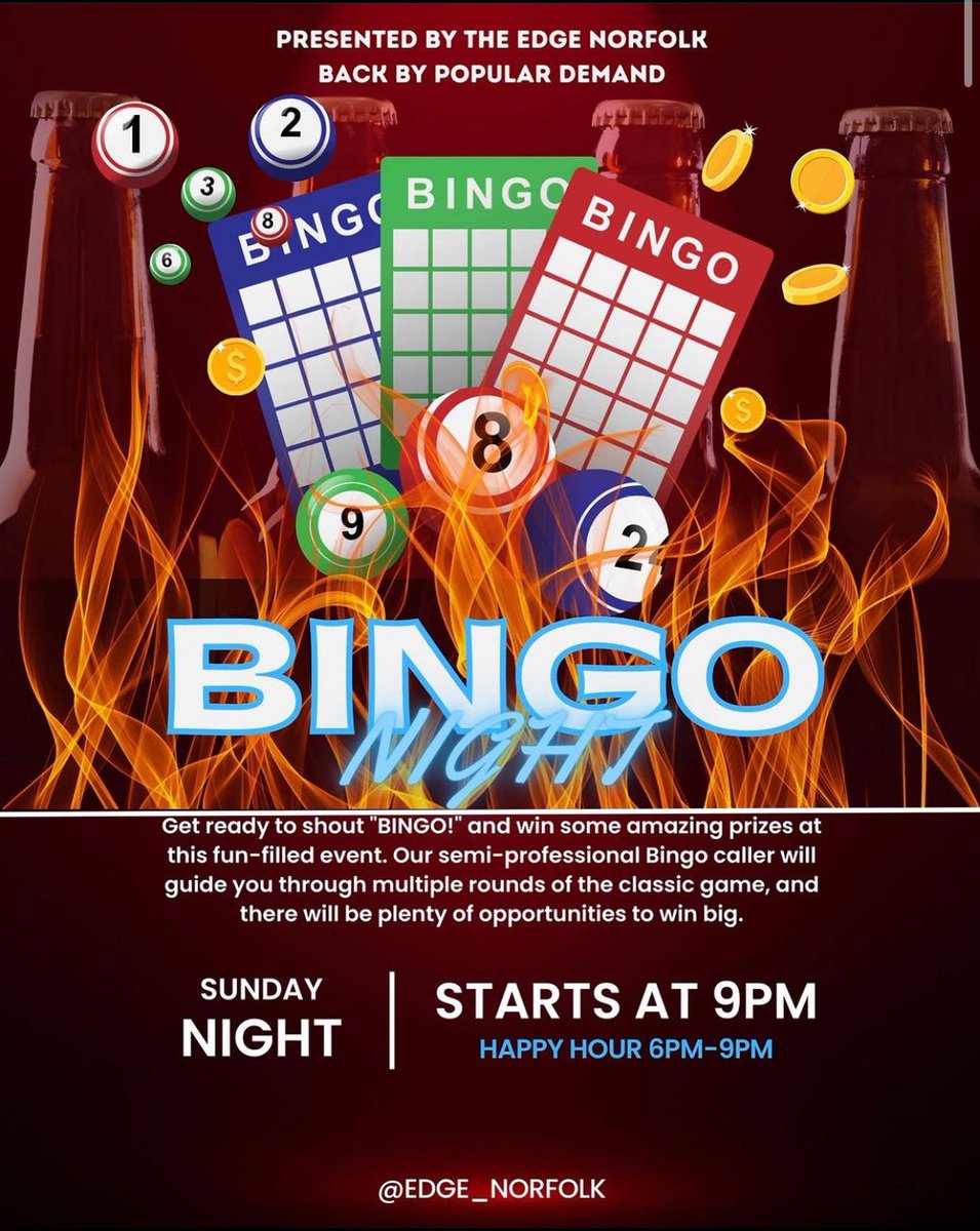 Join us tonight for BINGOOO! Prizes are available every round 🎰
-
Happy Hour
6pm - 9pm
50% Off Food + Drink
Hosted by: <a href="/jordan_klemmer/">JWoww</a> 
-
NIGHT PARTY + BINGO
<a href="/alexjter/">ÆX</a> 
<a href="/liamlynch__/">liam lynch</a> 
<a href="/ItssDantee/">DanteScar</a>