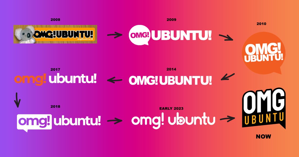 omgubuntu's tweet image. We&apos;ve had a variety of logos over the years. Which was at the top of the site when you began reading? 🐨