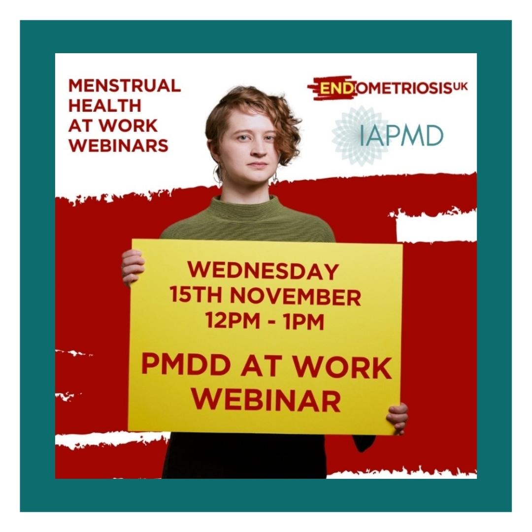 On Nov. 15th, at 12:00 pm GMT, we're excited to join the team at Endometriosis UK <a href="/endometriosisUK/">Endometriosis UK</a> to host PMDD AT WORK. This webinar is designed for employers &amp; HR looking to create supportive environments for employees with PMDD. Donations to IAPMD. linktr.ee/EndometriosisUK