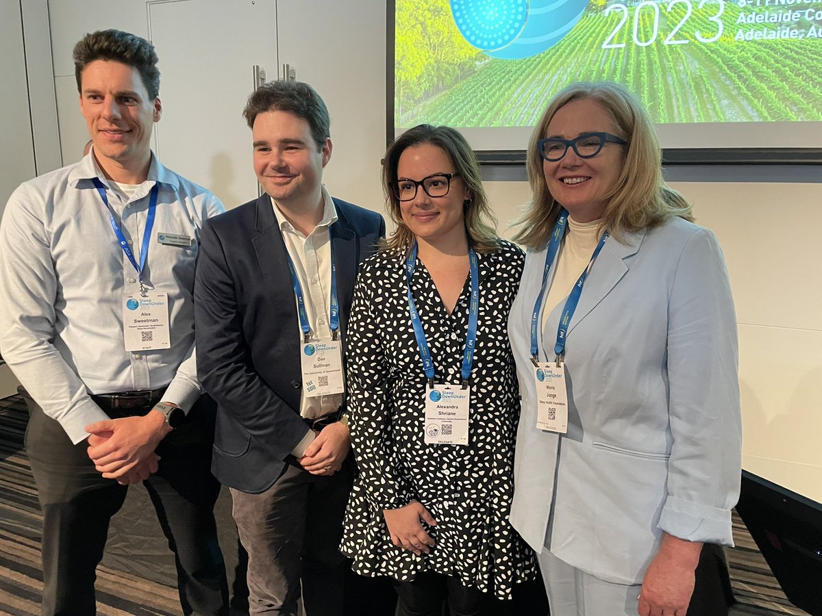 Dr Moira Junge (@moirajunge) on Twitter photo Congratulations to all of the finalists in the Innovation and Science Communication award. A great event @ Sleep DownUnder. So important to learn how to communicate science to the general public. 1st <a href="/SleepHygienePhD/">Alexandra Shriane</a> , 2nd <a href="/A_Sweetman1/">Alex Sweetman</a> & 3rd <a href="/dsullivansleep/">Dr Daniel Sullivan</a> #sleep #communication Congratulations to all of the finalists in the Innovation and Science Communication award. A great event @ Sleep DownUnder. So important to learn how to communicate science to the general public. 1st <a href="/SleepHygienePhD/">Alexandra Shriane</a> , 2nd <a href="/A_Sweetman1/">Alex Sweetman</a> & 3rd <a href="/dsullivansleep/">Dr Daniel Sullivan</a> #sleep #communication